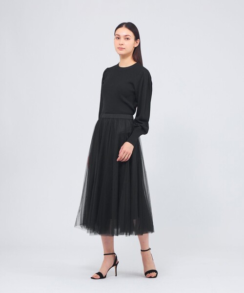 EPOCA(エポカ)の「【EPOCA STORIA】パフスリーブニット《WEB&EPOCA THE SHOP店舗限定》(ニット/セーター・レディース・ホワイト/ブルー系その他4/ブラック・40)」の9枚目の写真