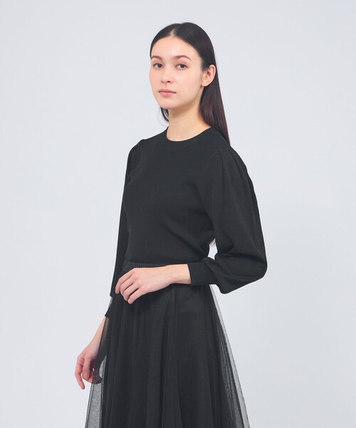 EPOCA(エポカ)の「【EPOCA STORIA】パフスリーブニット《WEB&EPOCA THE SHOP店舗限定》(ニット/セーター・レディース・ホワイト/ブルー系その他4/ブラック・40)」の12枚目の写真