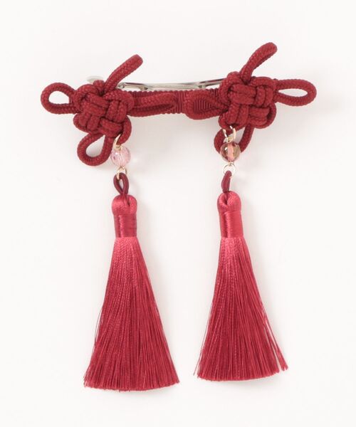 カヤ（カヤ）の「【カヤ】組み紐タッセルバレッタ（バレッタ/ヘアクリップ・レディース・ブラック/ネイビー/レッド/シルバー・FREE）」の3枚目の写真