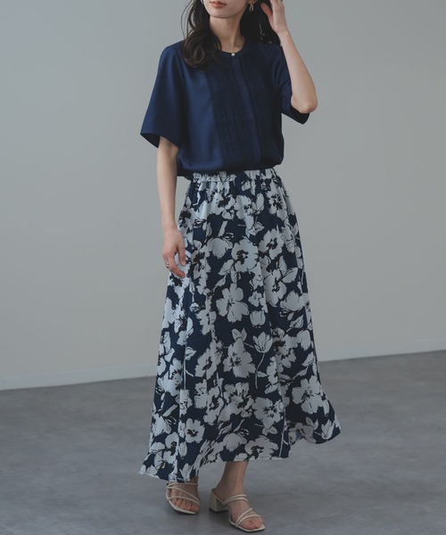 ANNA LUNA(アンナルナ)の「【ANNA LUNA】上品 な 花柄 で 華やぐ 大人 スカート(スカート・レディース・グレー/ネイビー・MEDIUM)」の18枚目の写真