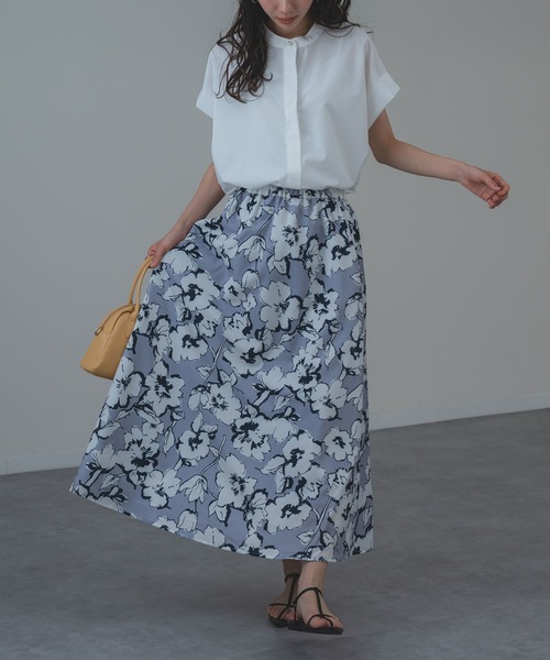 ANNA LUNA(アンナルナ)の「【ANNA LUNA】上品 な 花柄 で 華やぐ 大人 スカート(スカート・レディース・グレー/ネイビー・MEDIUM)」の13枚目の写真