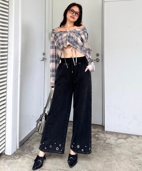 SPIRALGIRL(スパイラルガール)の「フード付きチェックトップス(シャツ/ブラウス・レディース・ブラウン/ブラック/ベージュ・FREE)」の19枚目の写真