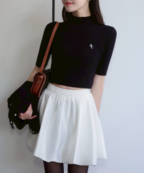 ACYM(アシーム)の「ハーフスリーブマシュマロニット(ニット/セーター・レディース・ブラック/ピンク/アイボリー・FREE)」の3枚目の写真