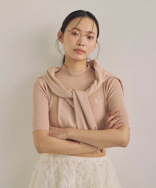 ACYM(アシーム)の「ハーフスリーブマシュマロニット(ニット/セーター・レディース・ブラック/ピンク/アイボリー・FREE)」の14枚目の写真