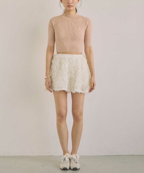 ACYM(アシーム)の「ハーフスリーブマシュマロニット(ニット/セーター・レディース・ブラック/ピンク/アイボリー・FREE)」の5枚目の写真