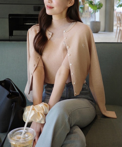 ACYM(アシーム)の「ハーフスリーブマシュマロニット(ニット/セーター・レディース・ブラック/ピンク/アイボリー・FREE)」の9枚目の写真