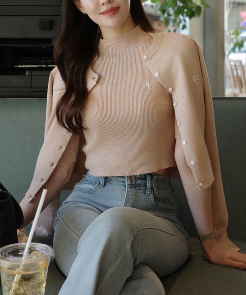 ACYM(アシーム)の「ハーフスリーブマシュマロニット(ニット/セーター・レディース・ブラック/ピンク/アイボリー・FREE)」の8枚目の写真