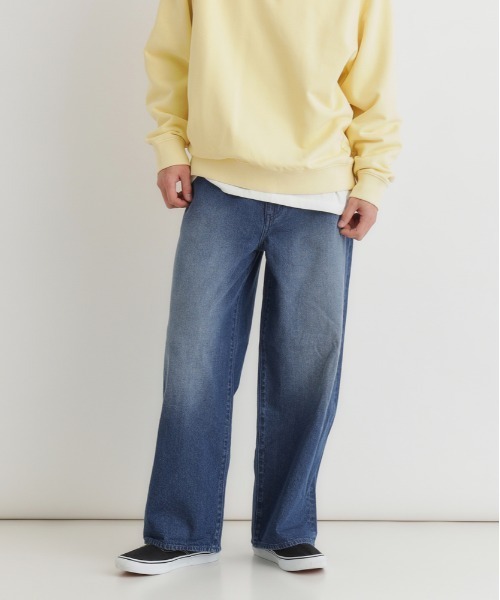 BACK NUMBER(バックナンバー)の「【BACK NUMBER】ルーズストレートジーンズ (リラックスシルエット / 洗練 / カジュアル / 通年仕様)(デニムパンツ・メンズ・ブラック/ダークインディゴブルー・S/M/XL/L)」の2枚目の写真