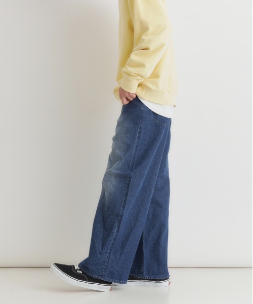 BACK NUMBER(バックナンバー)の「【BACK NUMBER】ルーズストレートジーンズ (リラックスシルエット / 洗練 / カジュアル / 通年仕様)(デニムパンツ・メンズ・ブラック/ダークインディゴブルー・S/M/XL/L)」の14枚目の写真