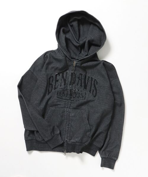 BEN DAVIS（ベンデイビス）】CUTOUT LETTER ZIP HOODY / オーバー