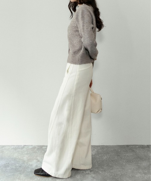 on:nue（オンニュ）の「【on:nue】[着用動画あり！] サイドパネルセミワイドパンツ/2026 SS COLLECTION（その他パンツ・レディース・アイボリー/ベージュ・LARGE/MEDIUM）」の11枚目の写真