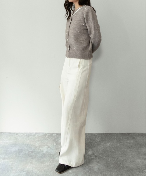 on:nue（オンニュ）の「【on:nue】[着用動画あり！] サイドパネルセミワイドパンツ/2026 SS COLLECTION（その他パンツ・レディース・アイボリー/ベージュ・LARGE/MEDIUM）」の12枚目の写真
