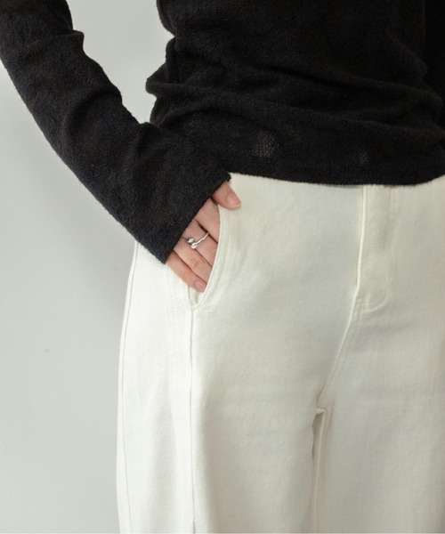on:nue（オンニュ）の「【on:nue】[着用動画あり！] サイドパネルセミワイドパンツ/2026 SS COLLECTION（その他パンツ・レディース・アイボリー/ベージュ・LARGE/MEDIUM）」の15枚目の写真