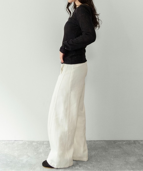 on:nue（オンニュ）の「【on:nue】[着用動画あり！] サイドパネルセミワイドパンツ/2026 SS COLLECTION（その他パンツ・レディース・アイボリー/ベージュ・LARGE/MEDIUM）」の18枚目の写真