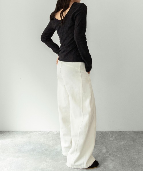 on:nue（オンニュ）の「【on:nue】[着用動画あり！] サイドパネルセミワイドパンツ/2026 SS COLLECTION（その他パンツ・レディース・アイボリー/ベージュ・LARGE/MEDIUM）」の19枚目の写真