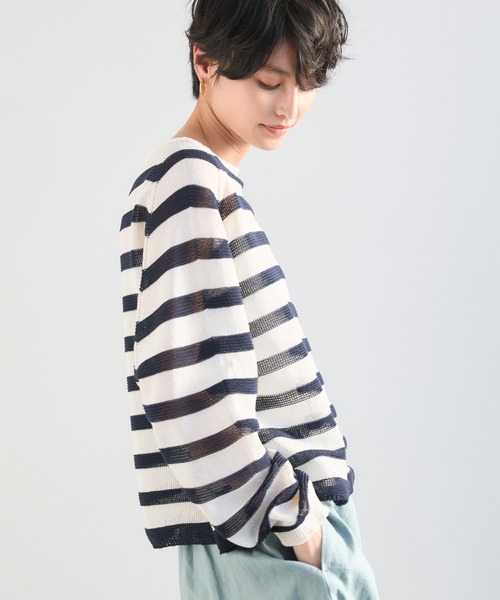 BARNYARDSTORM（バンヤードストーム）の「BARNYARDSTORM / ペーパーボーダーニット（ニット/セーター・レディース・ホワイト系その他/ベージュ系その他/ホワイト・FREE）」の19枚目の写真