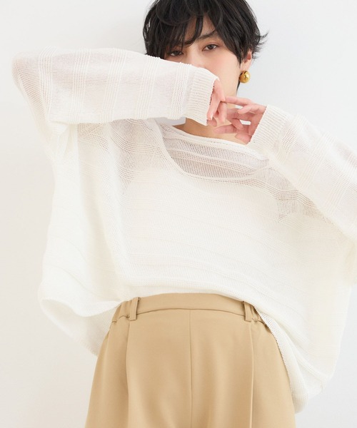 BARNYARDSTORM（バンヤードストーム）の「BARNYARDSTORM / ペーパーボーダーニット（ニット/セーター・レディース・ホワイト系その他/ベージュ系その他/ホワイト・FREE）」の12枚目の写真