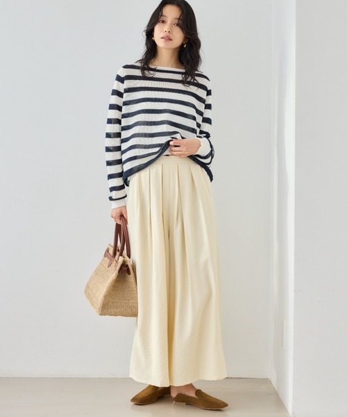 BARNYARDSTORM（バンヤードストーム）の「BARNYARDSTORM / ペーパーボーダーニット（ニット/セーター・レディース・ホワイト系その他/ベージュ系その他/ホワイト・FREE）」の9枚目の写真