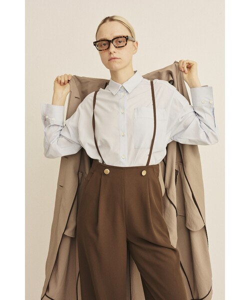 Rouge vif（ルージュヴィフ）の「【2サイズ展開】ステンカラーロングコート/春コート/春服/通勤/大人カジュアル/ベルト付き（ステンカラーコート・レディース・カーキ/ベージュ・36/38）」の14枚目の写真