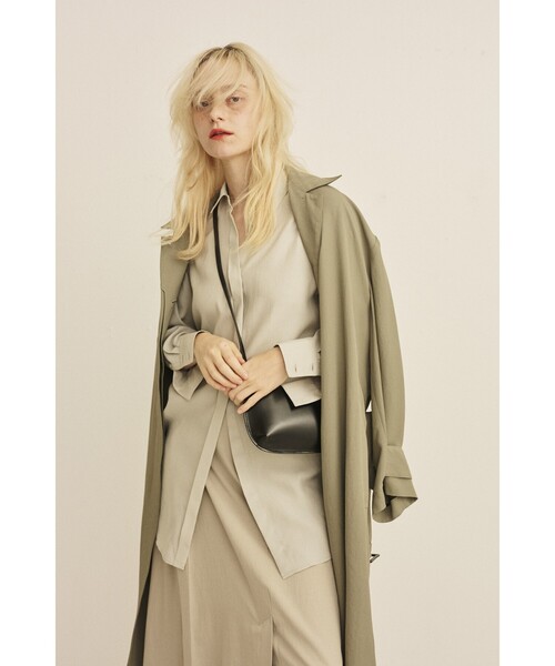 Rouge vif（ルージュヴィフ）の「【2サイズ展開】ステンカラーロングコート/春コート/春服/通勤/大人カジュアル/ベルト付き（ステンカラーコート・レディース・カーキ/ベージュ・36/38）」の21枚目の写真