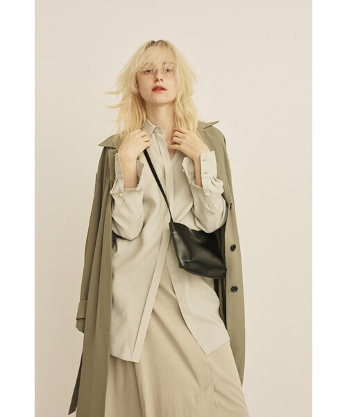 Rouge vif（ルージュヴィフ）の「【2サイズ展開】ステンカラーロングコート/春コート/春服/通勤/大人カジュアル/ベルト付き（ステンカラーコート・レディース・カーキ/ベージュ・36/38）」の22枚目の写真