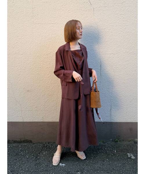 LAGUNAMOON（ラグナムーン）の「シェルボタンシアージャケット　【夏服】【オフィスカジュアル】【シアージャケット】（テーラードジャケット・レディース・アイボリー/ブラウン・FREE）」の20枚目の写真