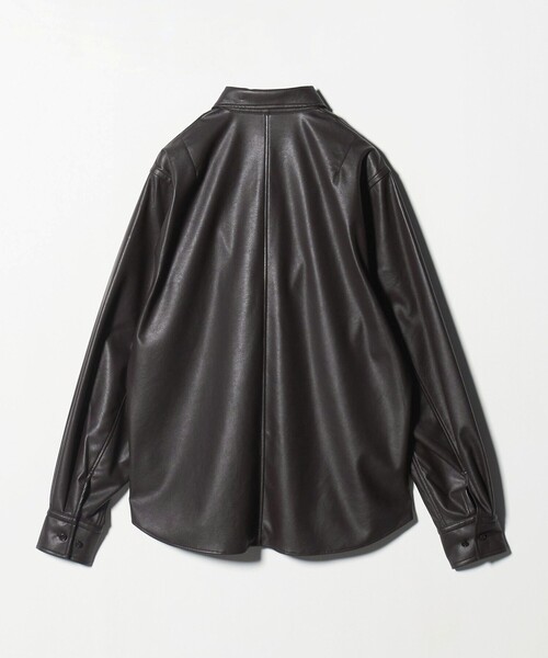 H　BEAUTY&YOUTH UNITED ARROWS（エイチビューティーアンドユースユナイテッドアローズ）の「＜H＞レザーライク シャツ（シャツ/ブラウス・レディース・ブラック/ダークブラウン・M/S）」の10枚目の写真