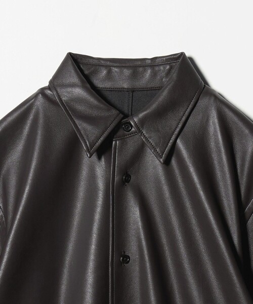 H　BEAUTY&YOUTH UNITED ARROWS（エイチビューティーアンドユースユナイテッドアローズ）の「＜H＞レザーライク シャツ（シャツ/ブラウス・レディース・ブラック/ダークブラウン・M/S）」の11枚目の写真