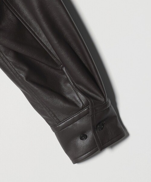 H　BEAUTY&YOUTH UNITED ARROWS（エイチビューティーアンドユースユナイテッドアローズ）の「＜H＞レザーライク シャツ（シャツ/ブラウス・レディース・ブラック/ダークブラウン・M/S）」の12枚目の写真