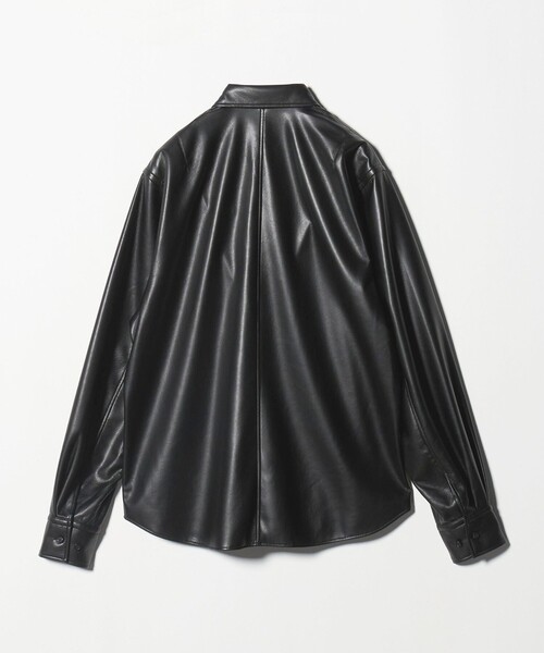 H　BEAUTY&YOUTH UNITED ARROWS（エイチビューティーアンドユースユナイテッドアローズ）の「＜H＞レザーライク シャツ（シャツ/ブラウス・レディース・ブラック/ダークブラウン・M/S）」の16枚目の写真