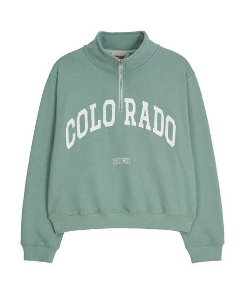 ERER（エルエル）の「Cropped Half Zip-up Colorado Sweatshirt Mint（スウェット・レディース・ミント・F）」の2枚目の写真