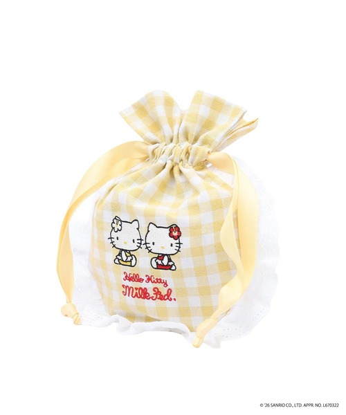 sanrio（サンリオ）の「MILKFED. × HELLO KITTY F2F DRAWSTRING POUCH（ポーチ・レディース・レッド/イエロー/ブラック・ONE SIZE）」の5枚目の写真