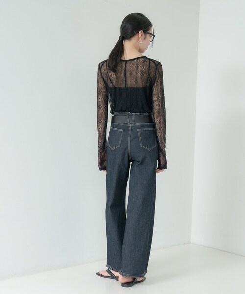 GALLEST(ギャレスト)の「【2WAY】スリットレースプルオーバー(Tシャツ/カットソー・レディース・カーキ/ブラック/オフホワイト・38)」の14枚目の写真