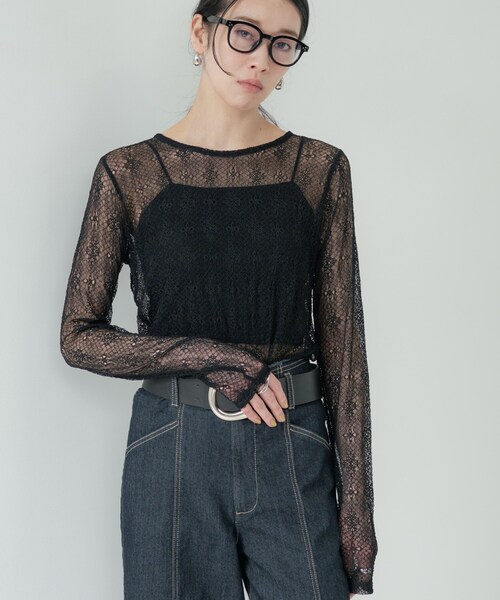 GALLEST(ギャレスト)の「【2WAY】スリットレースプルオーバー(Tシャツ/カットソー・レディース・カーキ/ブラック/オフホワイト・38)」の15枚目の写真