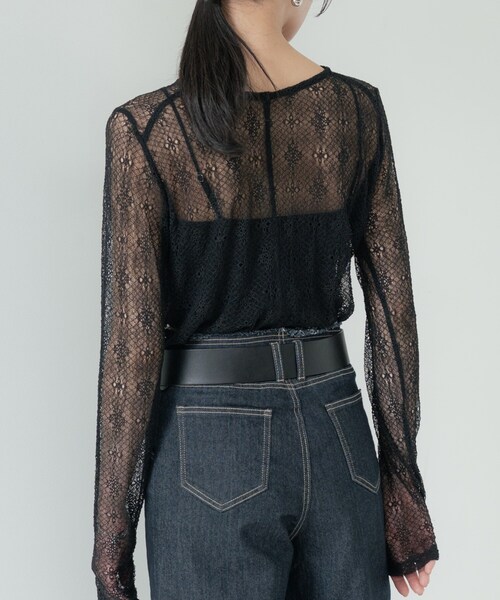 GALLEST(ギャレスト)の「【2WAY】スリットレースプルオーバー(Tシャツ/カットソー・レディース・カーキ/ブラック/オフホワイト・38)」の16枚目の写真