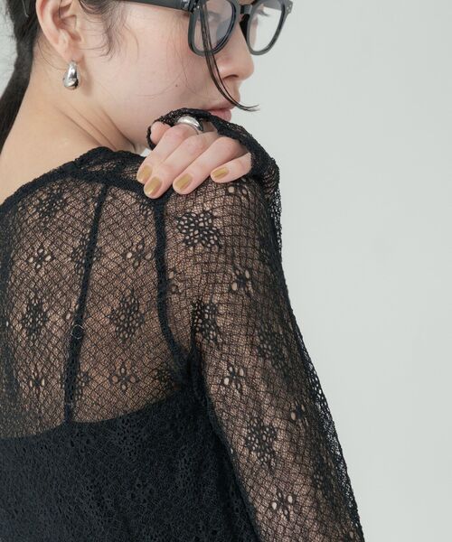 GALLEST(ギャレスト)の「【2WAY】スリットレースプルオーバー(Tシャツ/カットソー・レディース・カーキ/ブラック/オフホワイト・38)」の18枚目の写真