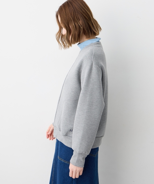 Petit Honfleur（プチオンフルール）の「ダンボールZIPブルゾン（カーディガン/ボレロ・レディース・グレー・L/M）」の6枚目の写真