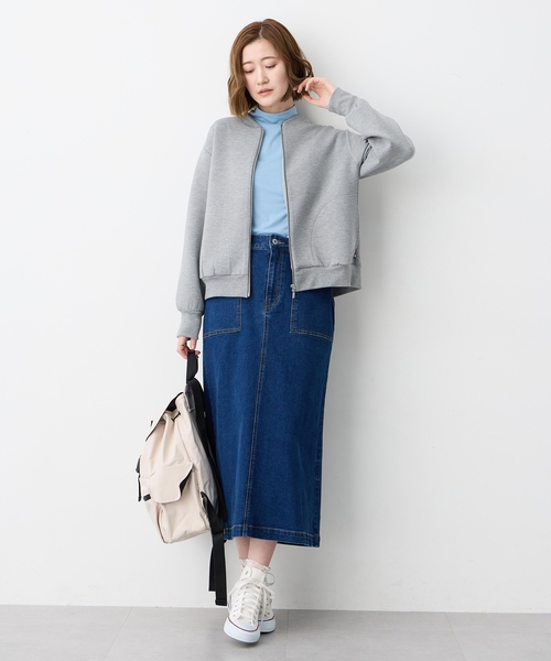 Petit Honfleur（プチオンフルール）の「ダンボールZIPブルゾン（カーディガン/ボレロ・レディース・グレー・L/M）」の8枚目の写真