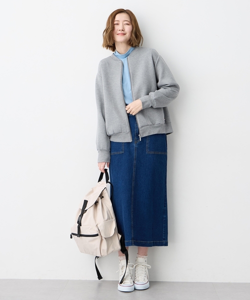 Petit Honfleur（プチオンフルール）の「ダンボールZIPブルゾン（カーディガン/ボレロ・レディース・グレー・L/M）」の9枚目の写真