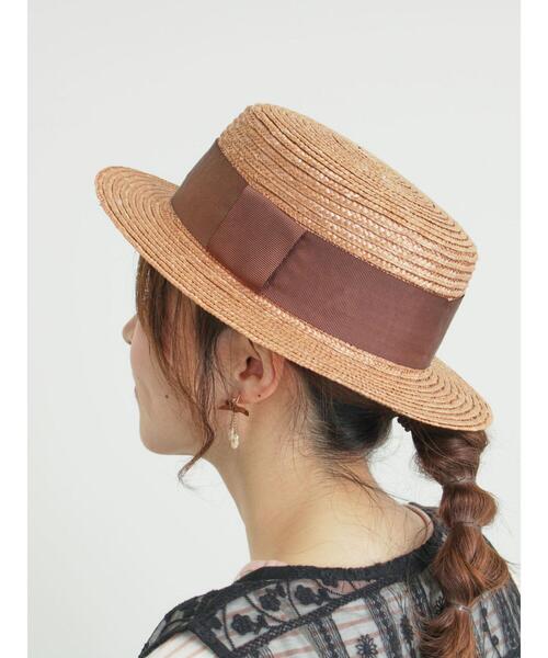 Samansa Mos2（サマンサ モスモス）の「リボン付きカンカン帽（ハット・レディース・ベージュ/ブラウン・F）」の8枚目の写真