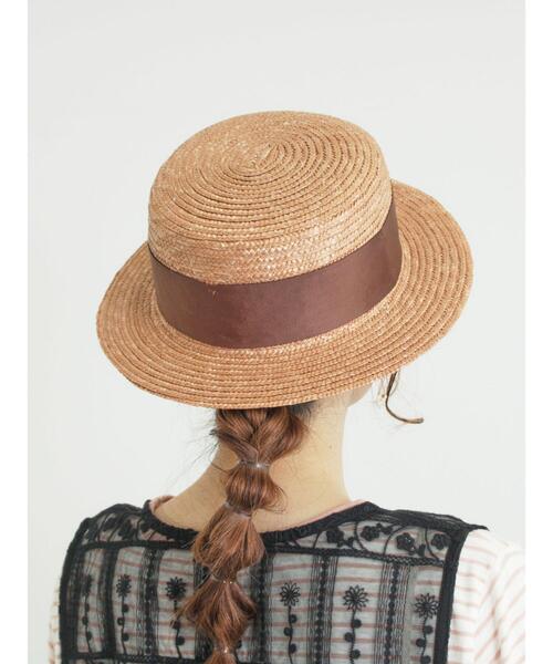 Samansa Mos2（サマンサ モスモス）の「リボン付きカンカン帽（ハット・レディース・ベージュ/ブラウン・F）」の9枚目の写真