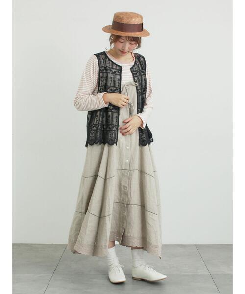 Samansa Mos2（サマンサ モスモス）の「リボン付きカンカン帽（ハット・レディース・ベージュ/ブラウン・F）」の10枚目の写真