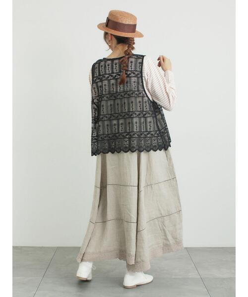 Samansa Mos2（サマンサ モスモス）の「リボン付きカンカン帽（ハット・レディース・ベージュ/ブラウン・F）」の11枚目の写真