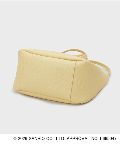 index（インデックス）の「◆【ポムポムプリン】2WAY軽量合皮ミドルバッグ（トートバッグ・レディース・ブラック/アイボリー/イエロー・00）」の8枚目の写真