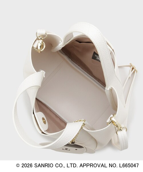 index（インデックス）の「◆【ポムポムプリン】2WAY軽量合皮ミドルバッグ（トートバッグ・レディース・ブラック/アイボリー/イエロー・00）」の9枚目の写真