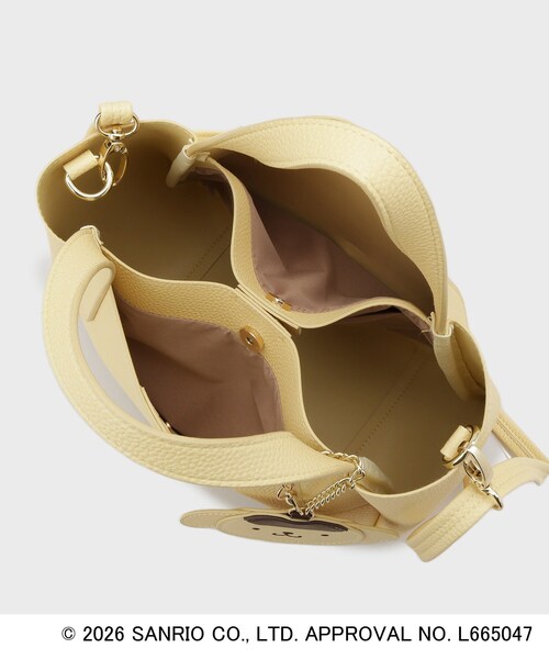 index（インデックス）の「◆【ポムポムプリン】2WAY軽量合皮ミドルバッグ（トートバッグ・レディース・ブラック/アイボリー/イエロー・00）」の13枚目の写真