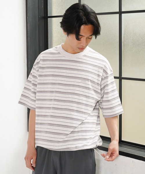 BAYFLOW(ベイフロー)の「ボーダービッグTシャツ(Tシャツ/カットソー・メンズ・ネイビー/グレー/ブルー・LARGE/MEDIUM)」の21枚目の写真