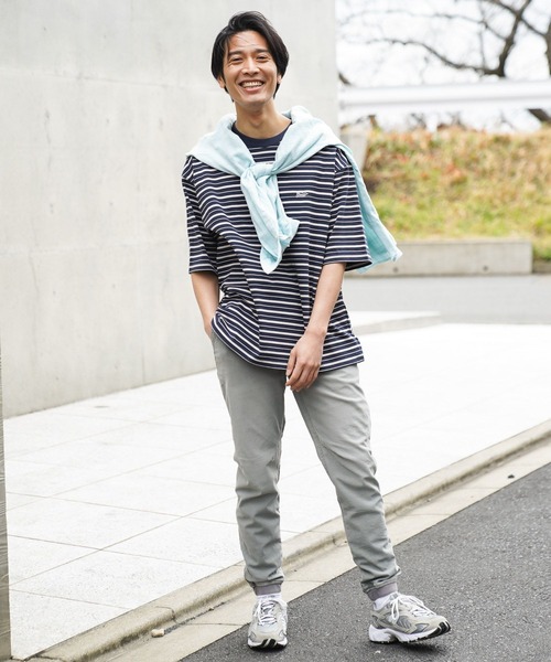 BAYFLOW(ベイフロー)の「ボーダービッグTシャツ(Tシャツ/カットソー・メンズ・ネイビー/グレー/ブルー・LARGE/MEDIUM)」の18枚目の写真
