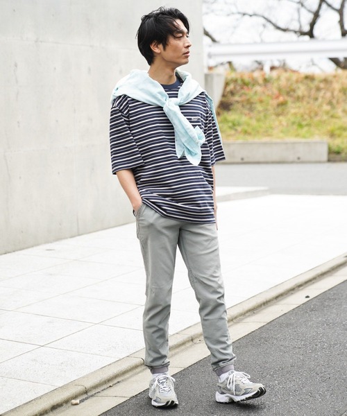 BAYFLOW(ベイフロー)の「ボーダービッグTシャツ(Tシャツ/カットソー・メンズ・ネイビー/グレー/ブルー・LARGE/MEDIUM)」の19枚目の写真