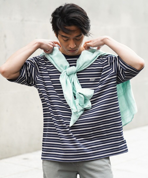 BAYFLOW(ベイフロー)の「ボーダービッグTシャツ(Tシャツ/カットソー・メンズ・ネイビー/グレー/ブルー・LARGE/MEDIUM)」の15枚目の写真